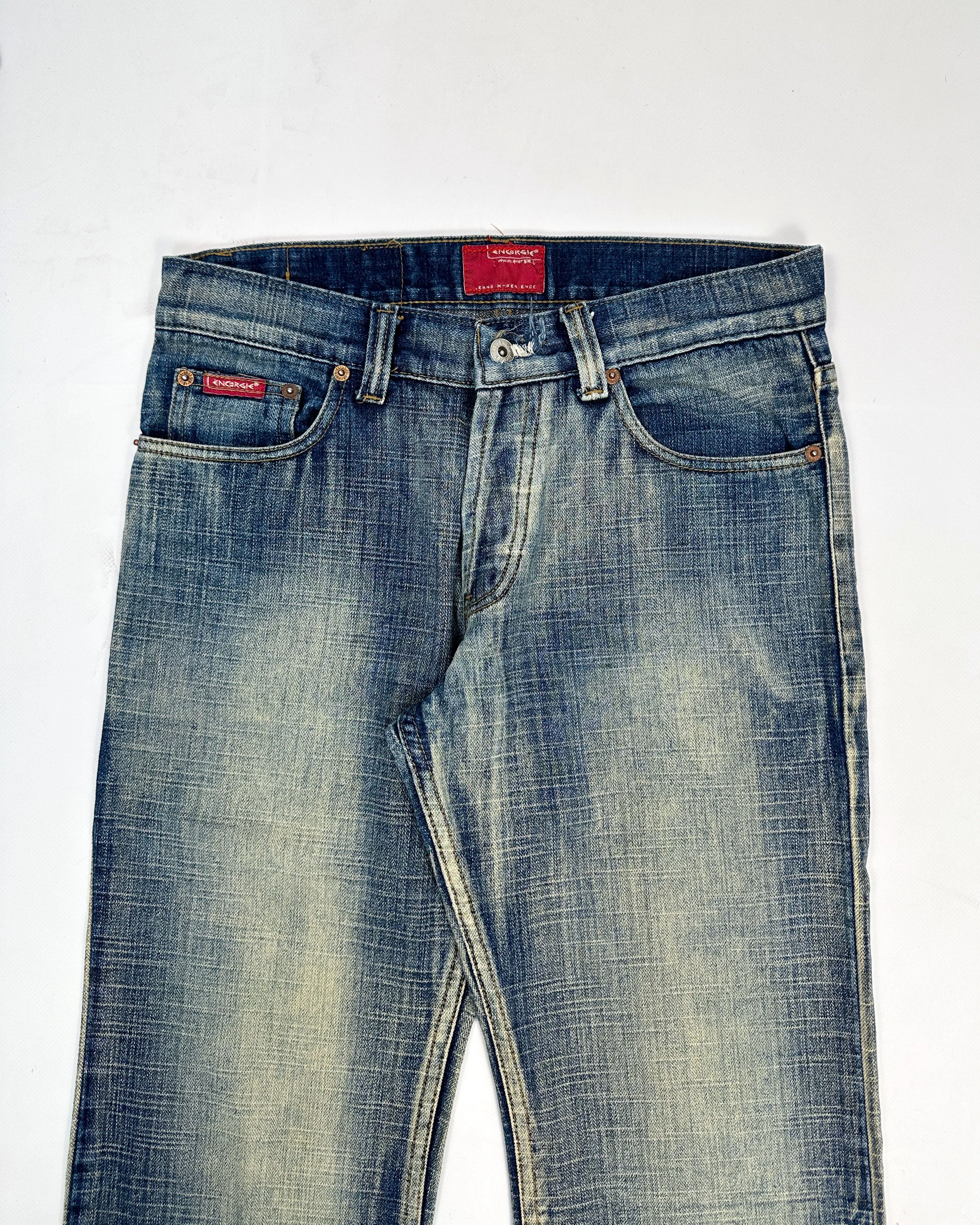 Energie Washed Denim Straight Pants 2000's