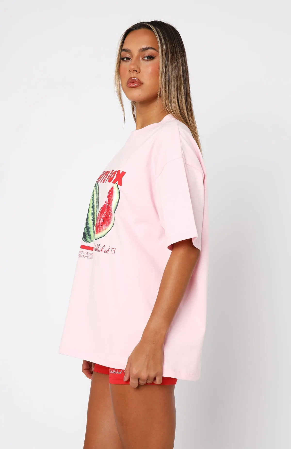 Euro Vacay Oversized Tee Pink