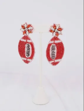 Field Goal Embellished Football Earrings