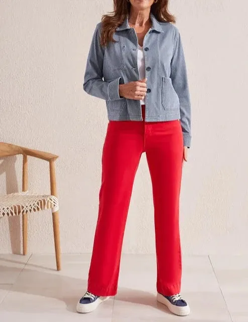 FLY FRONT WIDE LEG PANT | Poppy Red