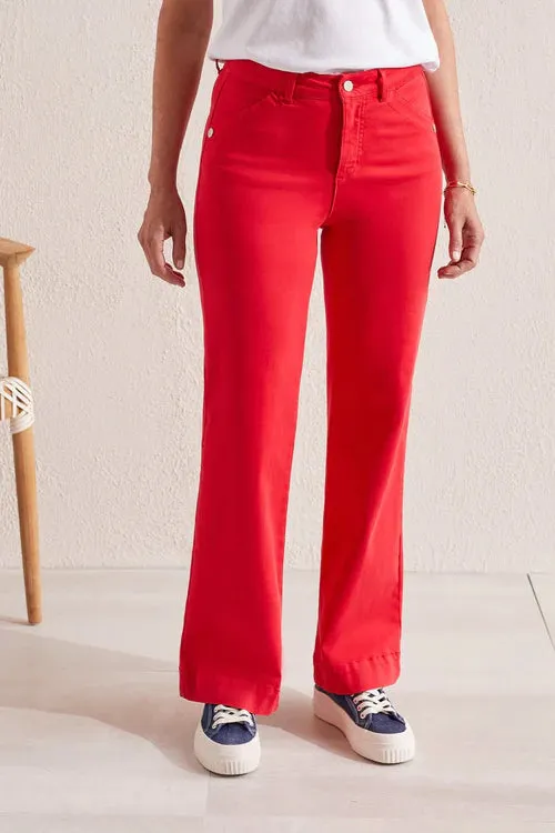 FLY FRONT WIDE LEG PANT | Poppy Red