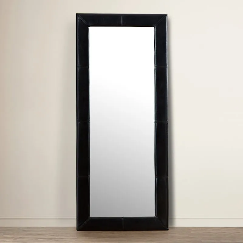 Full Length Leather Leaning Mirror