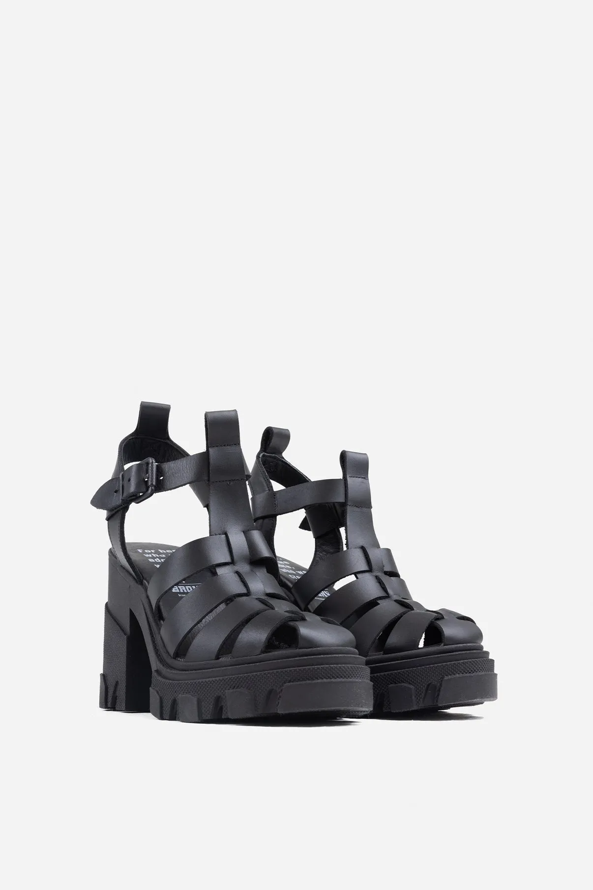 Furrow Black Chunky Sandals