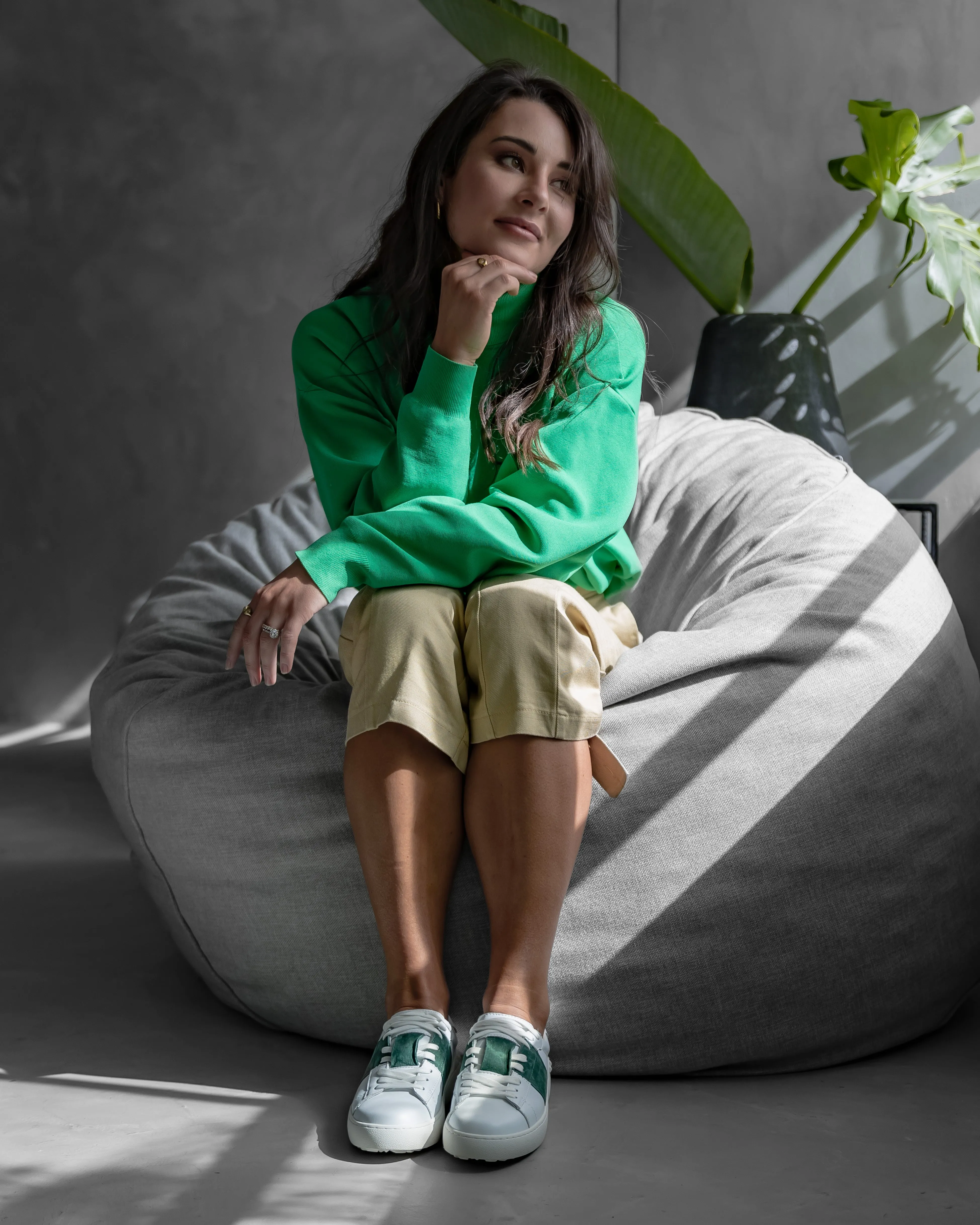 Gabriela Sneaker | Green & White Sneaker