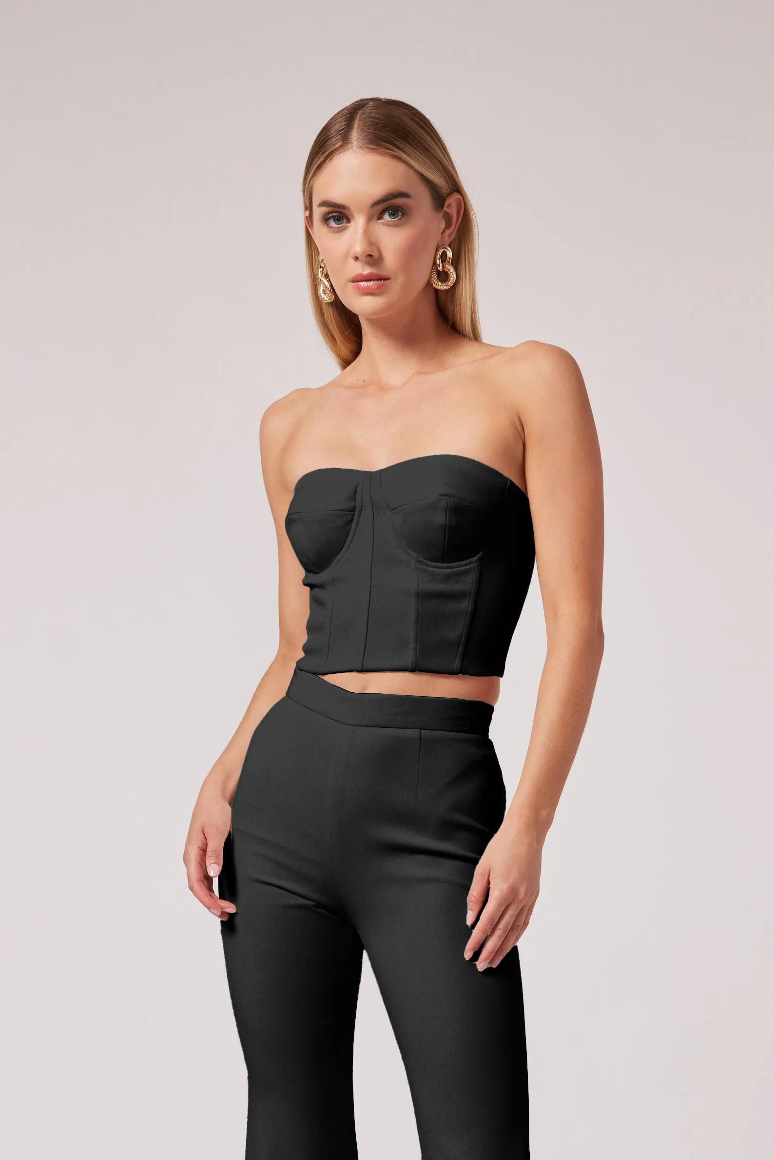 Generation Love Crepe Elaia Bustier in Black