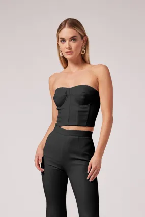 Generation Love Crepe Elaia Bustier in Black