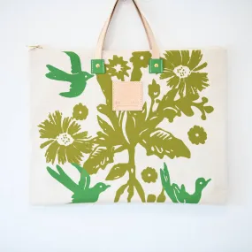 Green 3 Birds Folder Bag