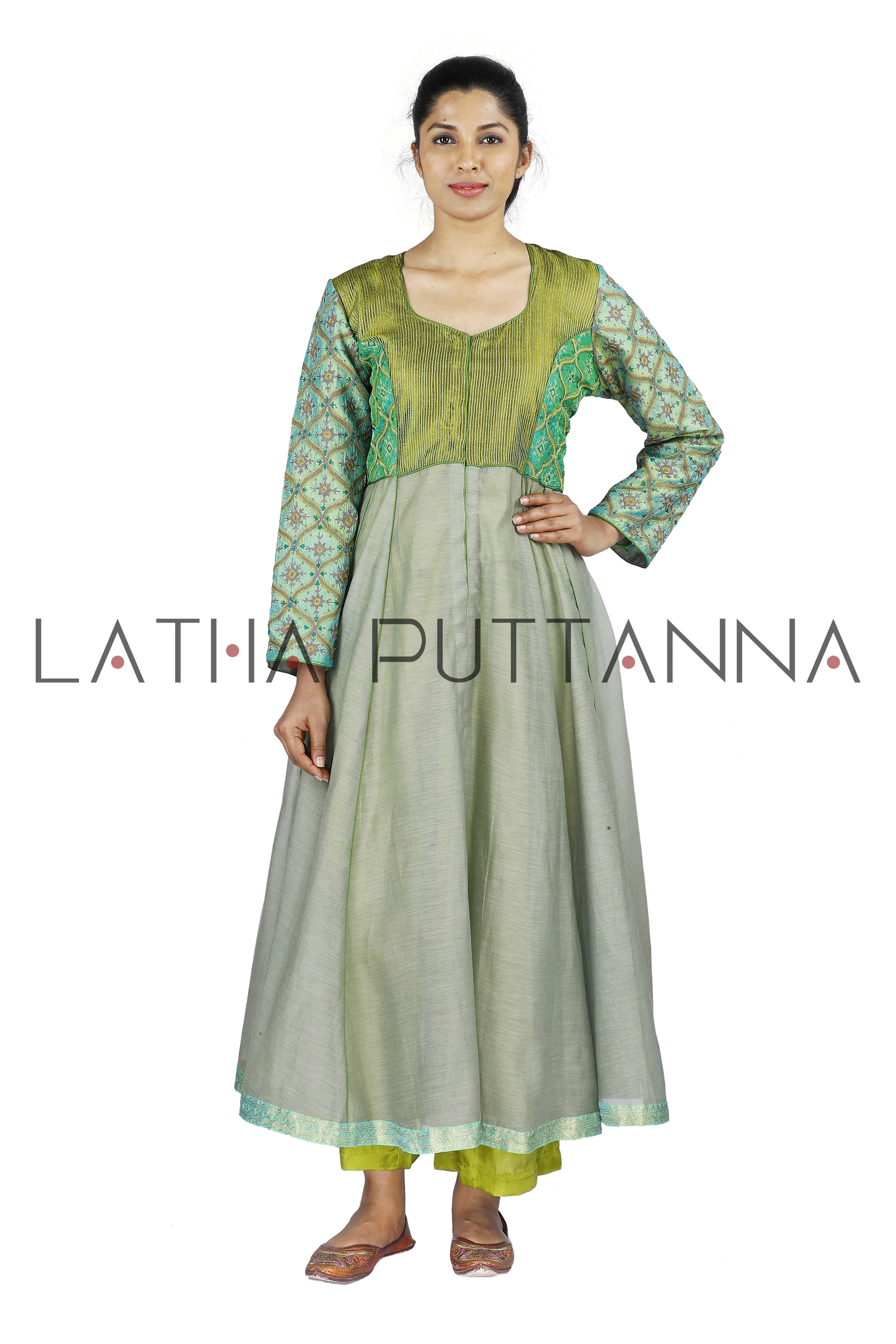 Grey and green Salwar