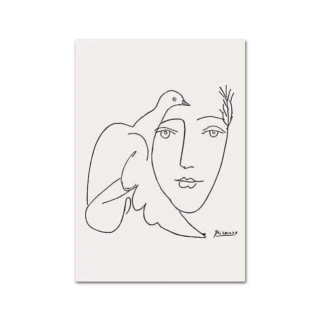 Hand-Drawn Picasso Matisse Inspired Art Line Drawing