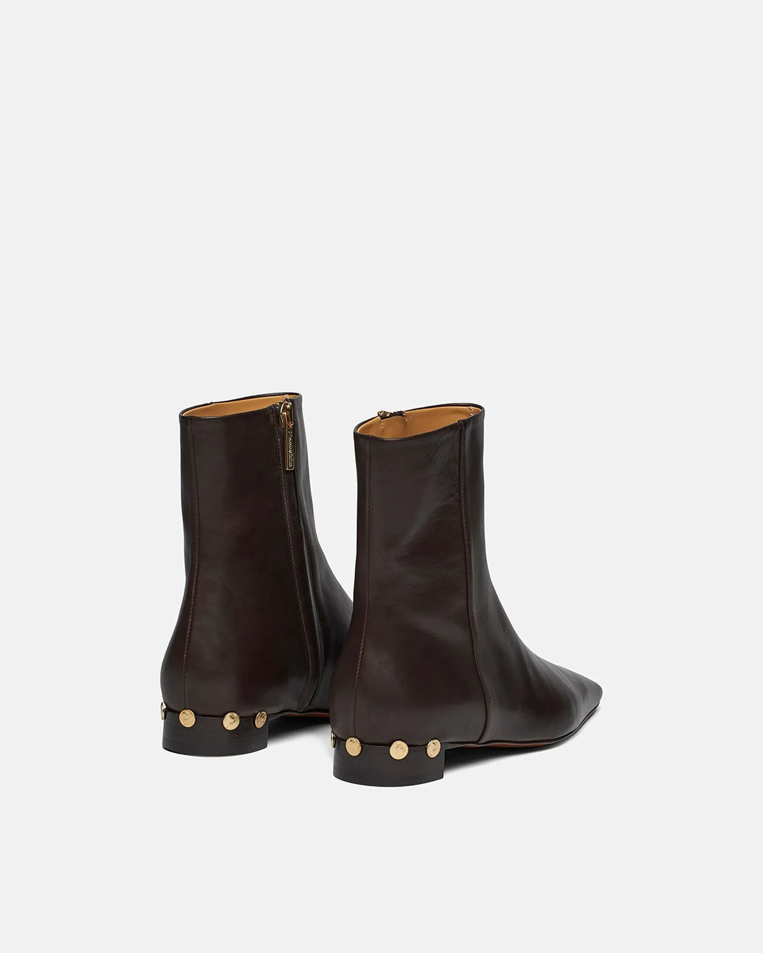 Isla - Elongated Square Toe Boots - Dark Chocolate