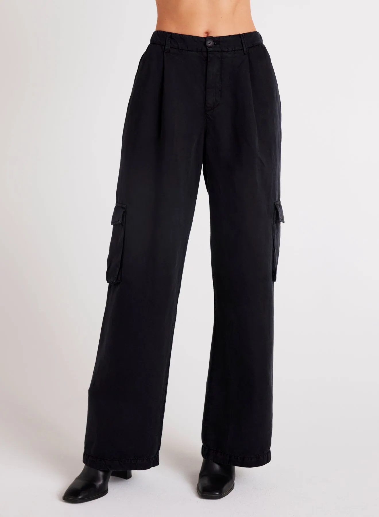 Jules Pleated Wide Leg - Black