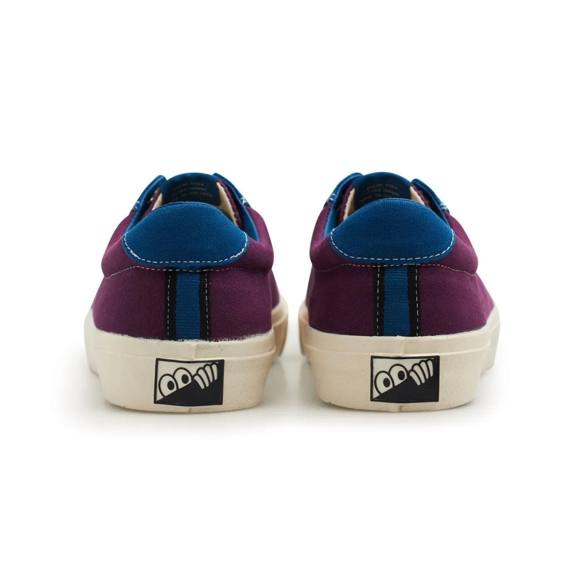 Certainly! An optimized title for the e-commerce product could be:

Last Resort AB VM001 Low Top Canvas Skateshoes in Plum and Dirty Blue - Julian Smith Edition

This title includes key modifiers and maintains clarity while highlighting important features of the product.