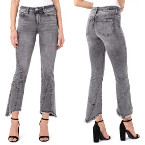 Liverpool Crop Flare Patched Hem Jeans