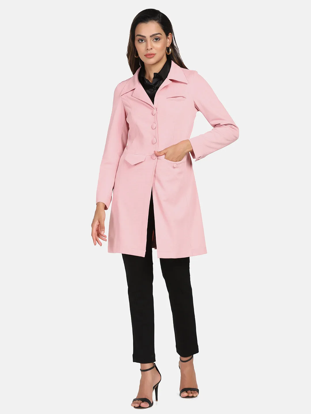 Longline Stretch jacket - Pink