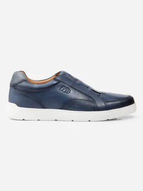 Men Blue Leather Sneaker (ID3088)