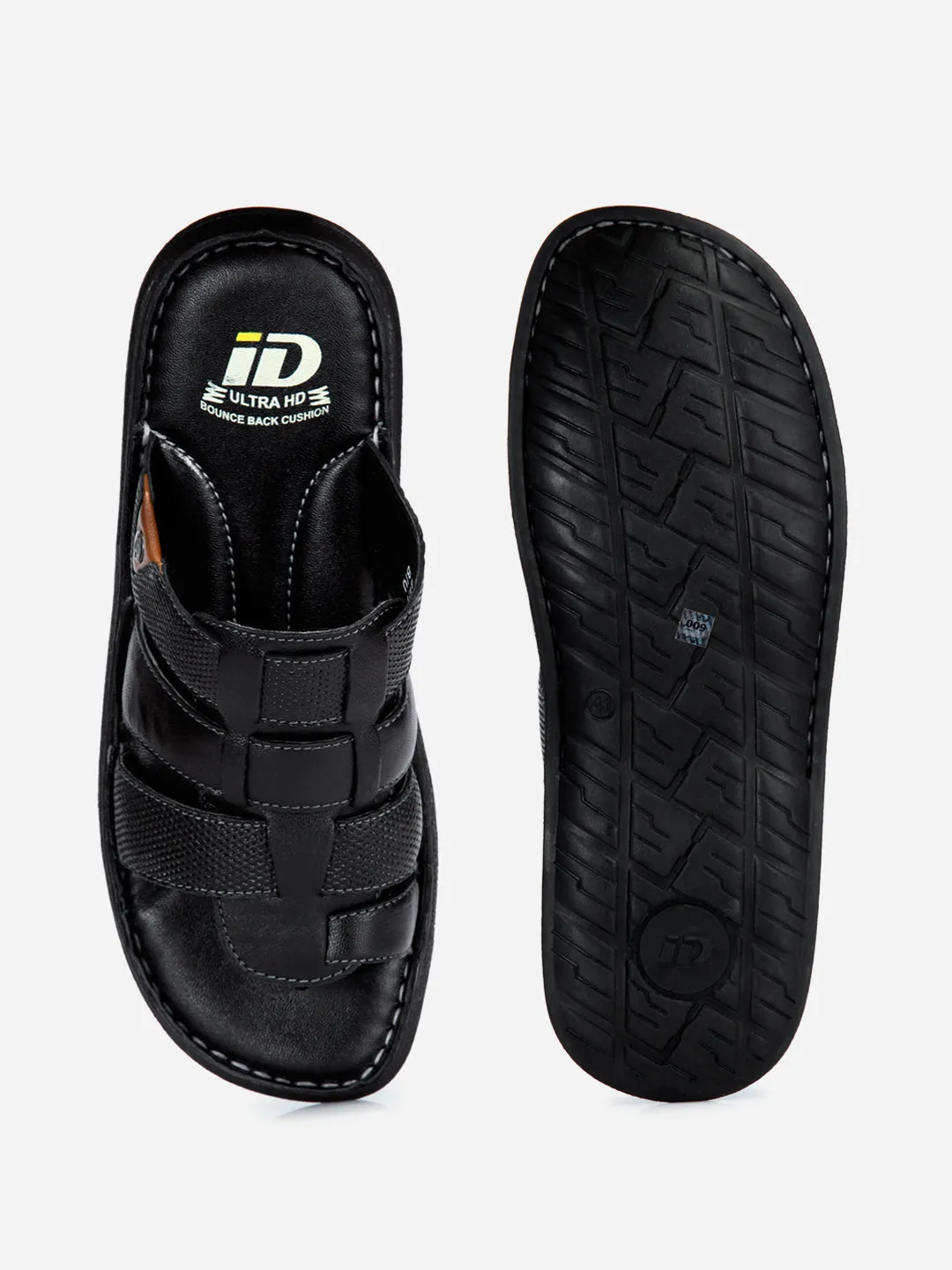 Men's Black Slip On Comfort Sandal (ID4129)