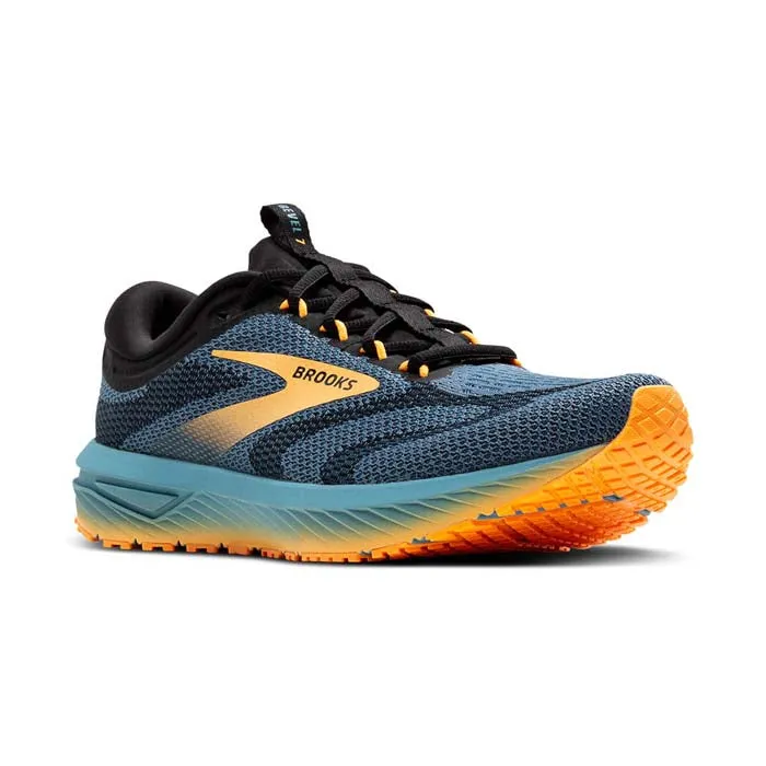 Mens Brooks Running Revel 7 in Storm Blue/Black/Orange