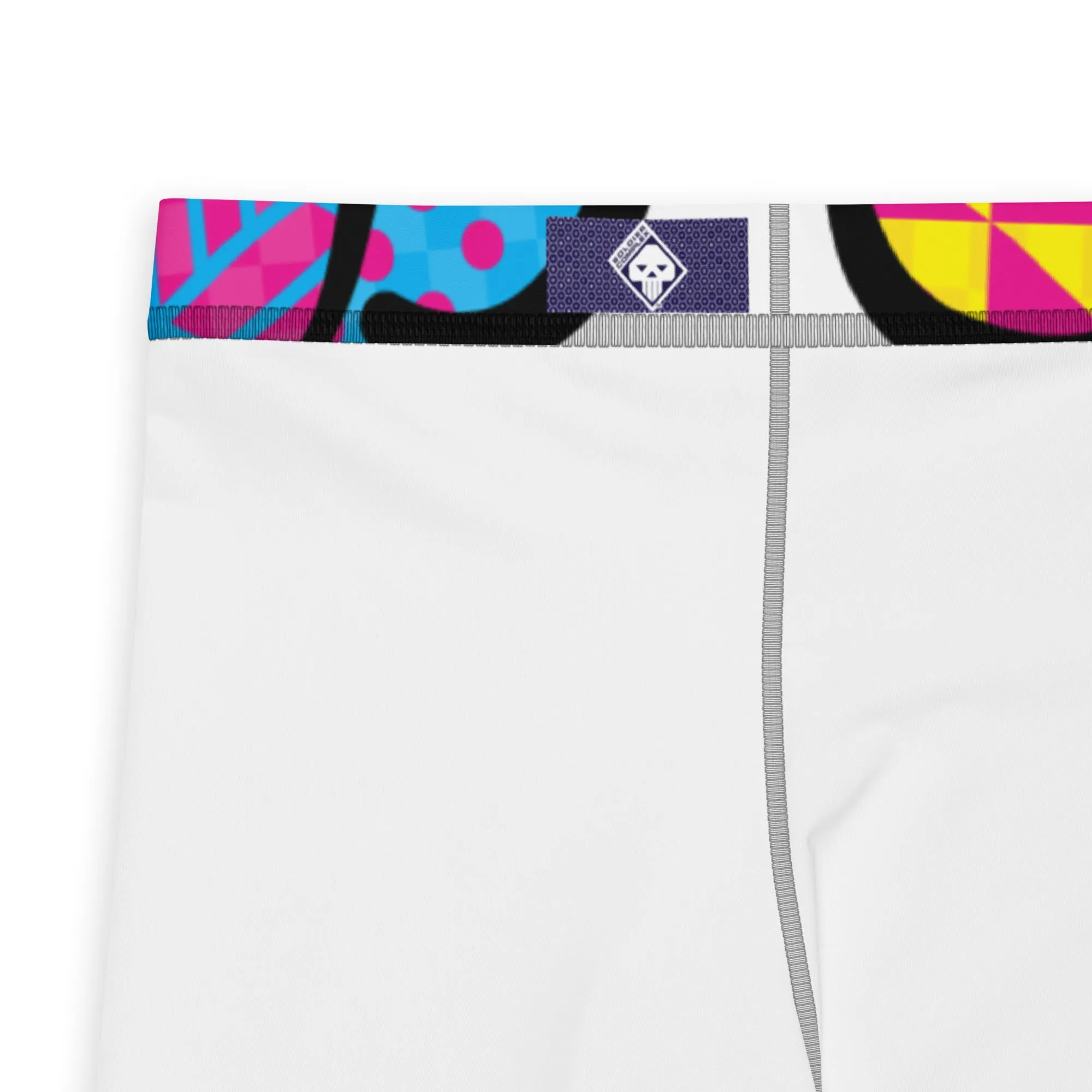 Men's CMYK Graffiti Clouds Pattern Athletic Leggings for Running, Gym, Jiu-Jitsu and MMA