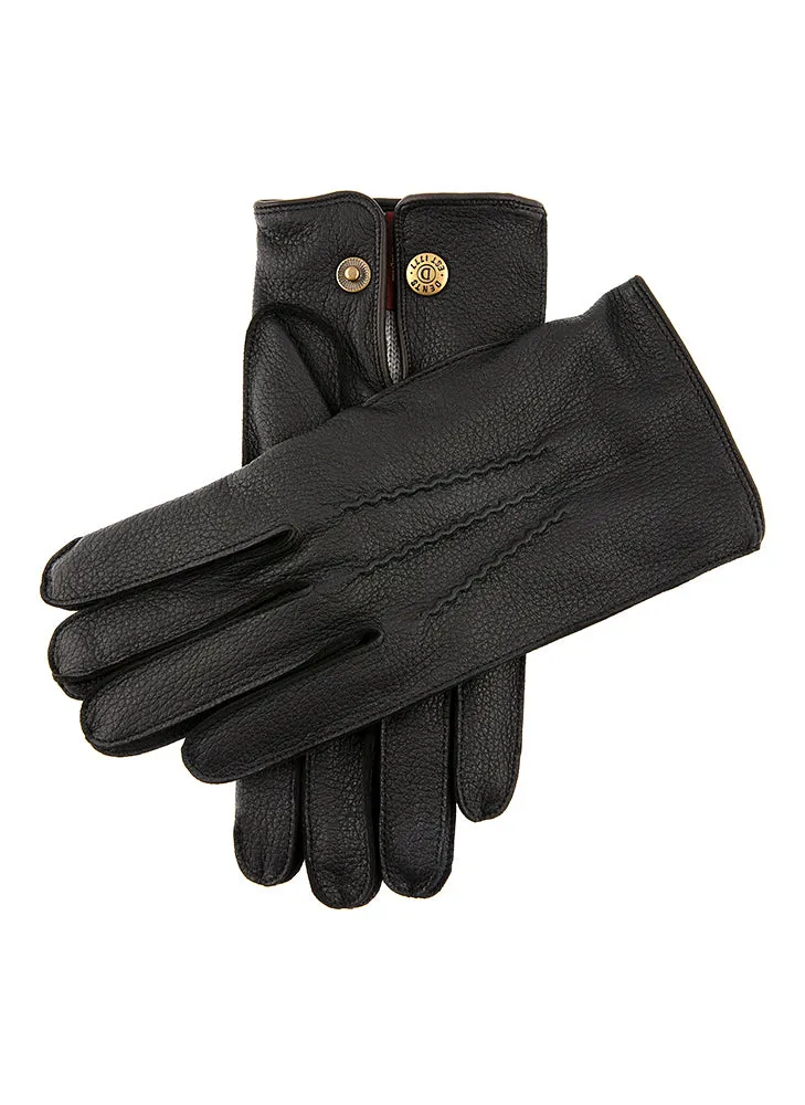 Men's Heritage Three-Point Cashmere-Lined Deerskin Leather Gloves