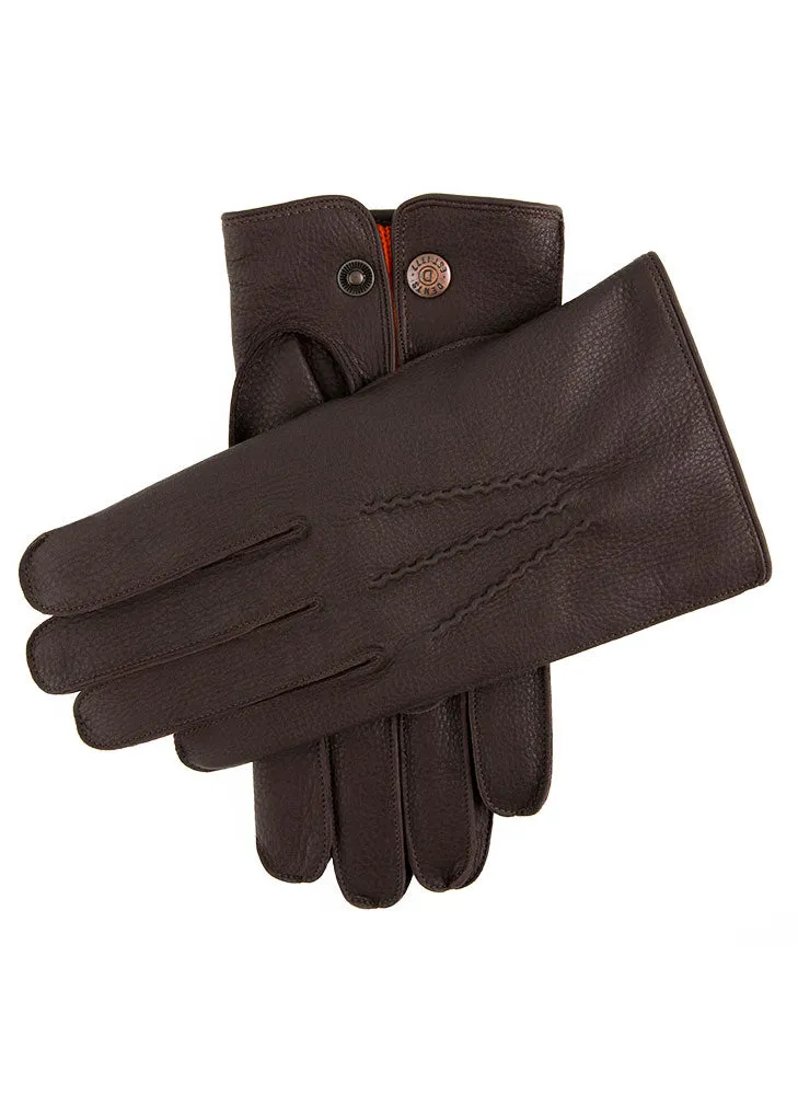 Men's Heritage Three-Point Cashmere-Lined Deerskin Leather Gloves