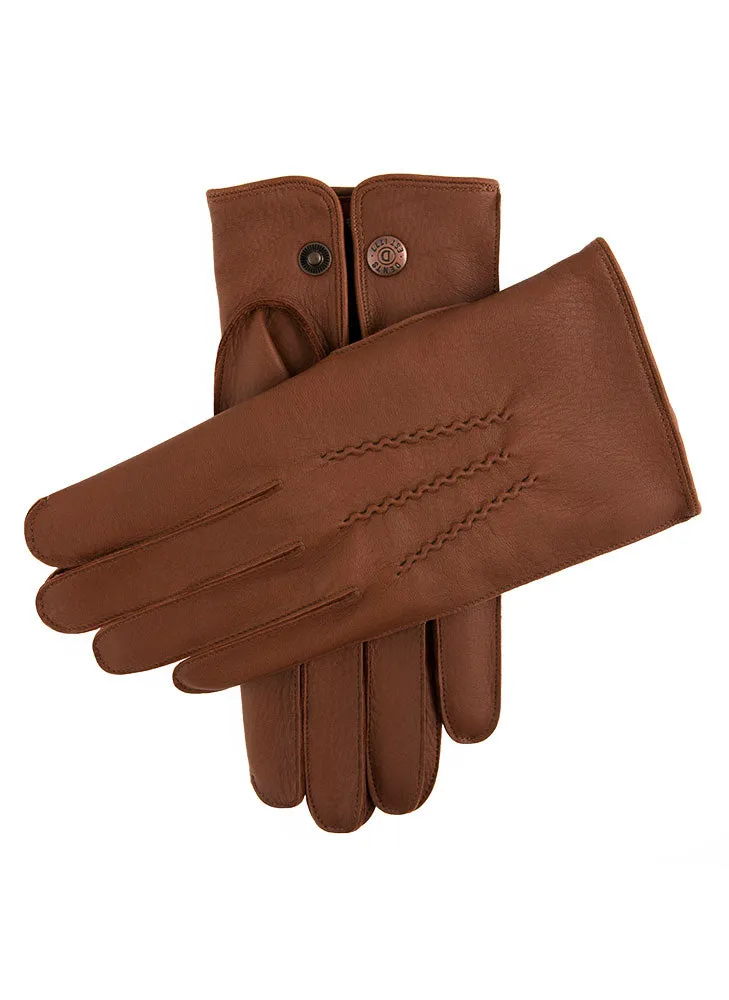 Men's Heritage Three-Point Cashmere-Lined Deerskin Leather Gloves