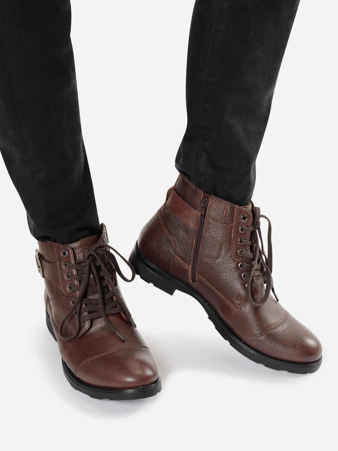 Men's Tan Leather Derby Boot (ID1102)