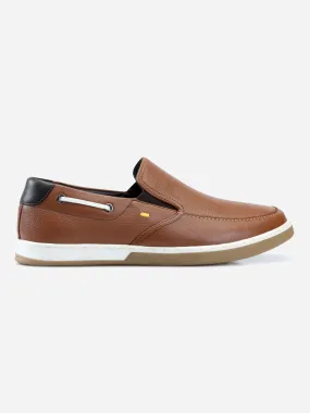 Men's Tan Plain Toe Slip On Casual (ID3035)