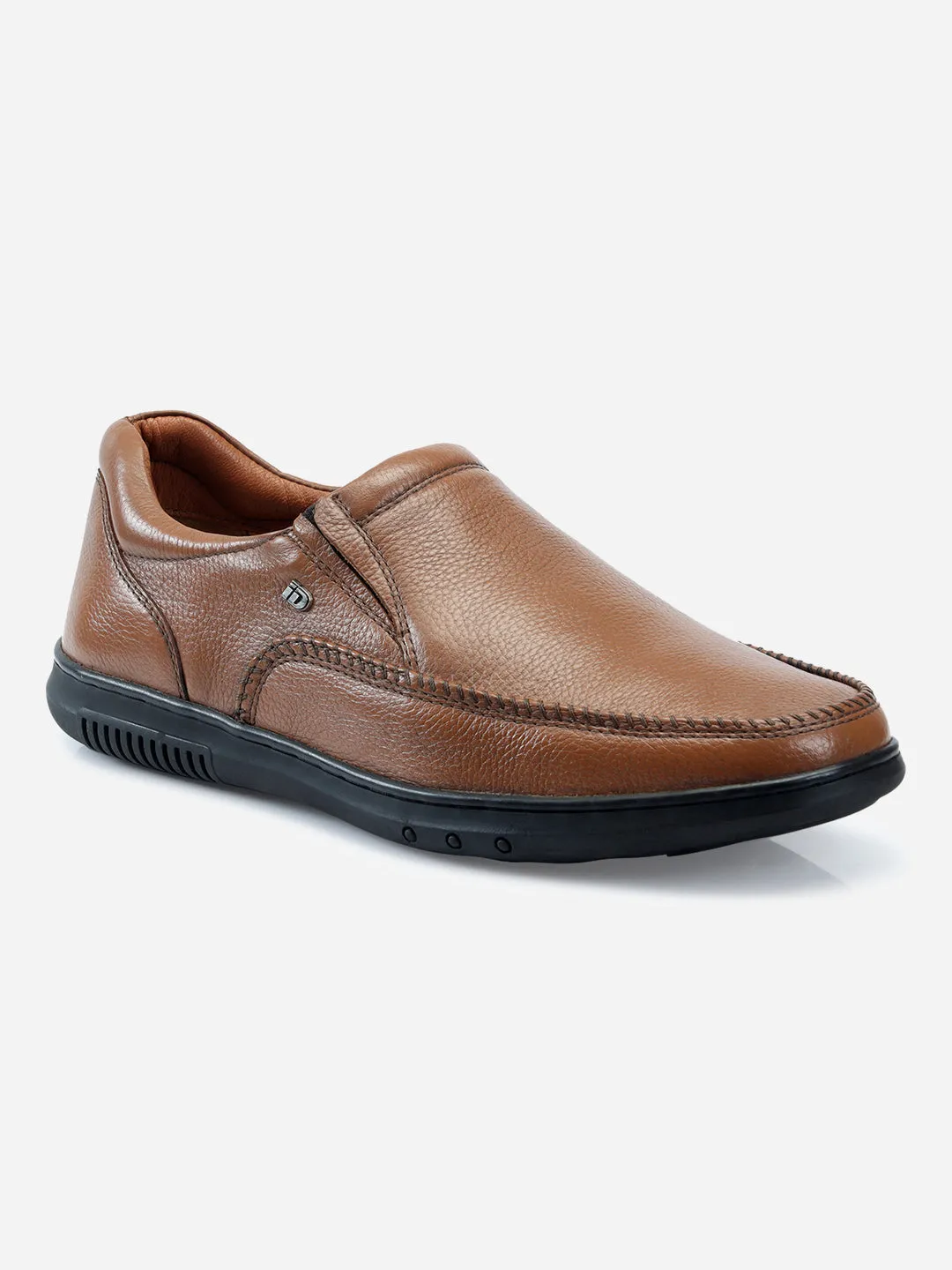 Men's Tan Regular Moc Toe Slip On Semi Formal (ID2149)