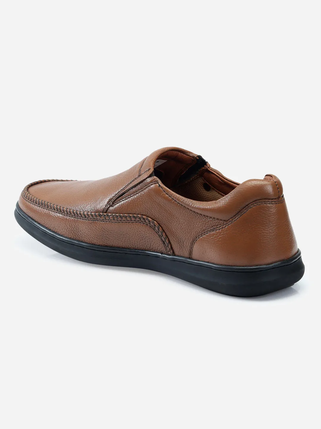 Men's Tan Regular Moc Toe Slip On Semi Formal (ID2149)