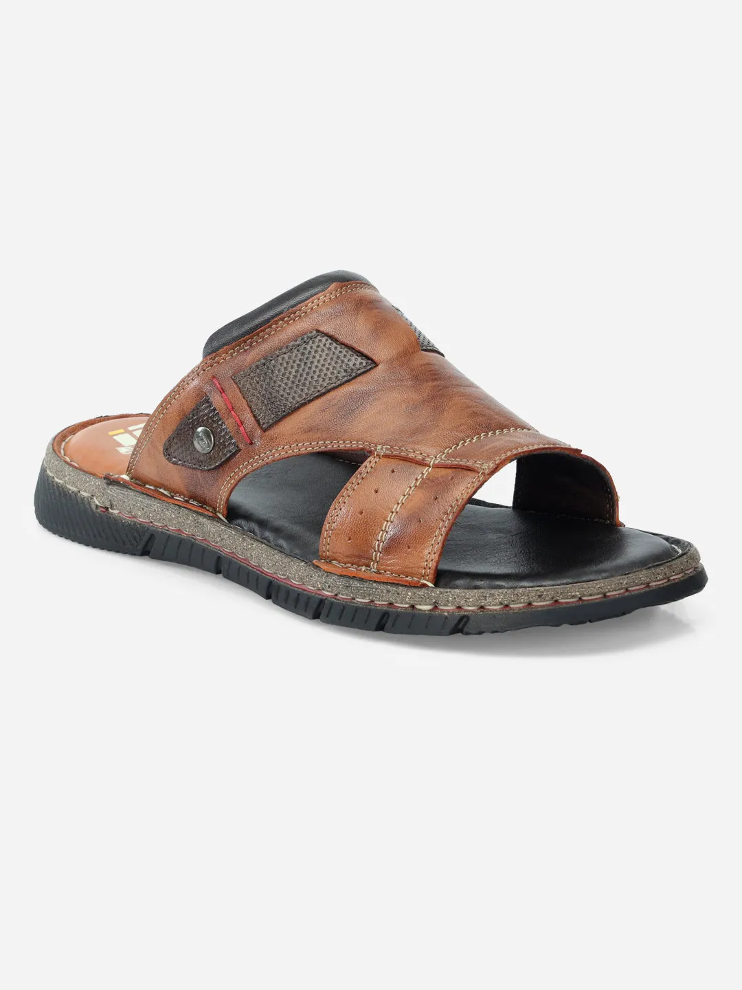 Men's Tan Slip On Casual Sandal (ID4105)