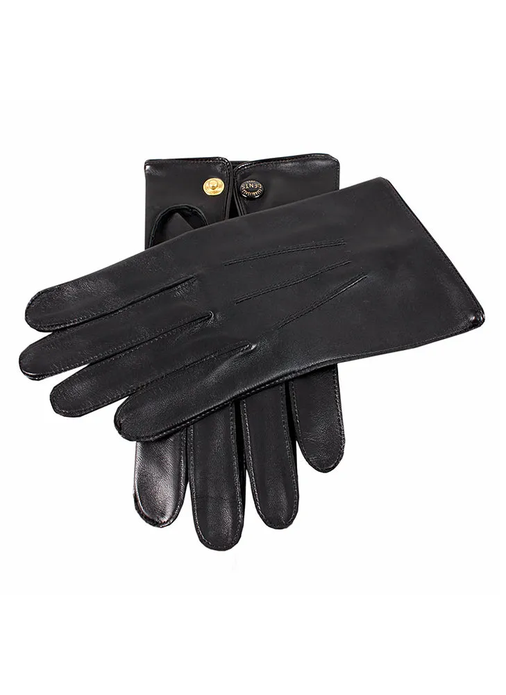 Men's Three-Point Leather Officer's Gloves