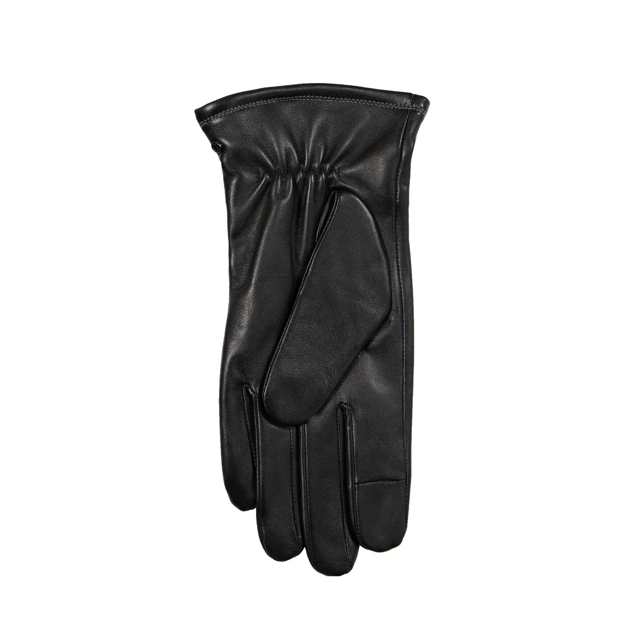 Men’s Touchscreen Lined Leather Gloves with Contrast Stitching