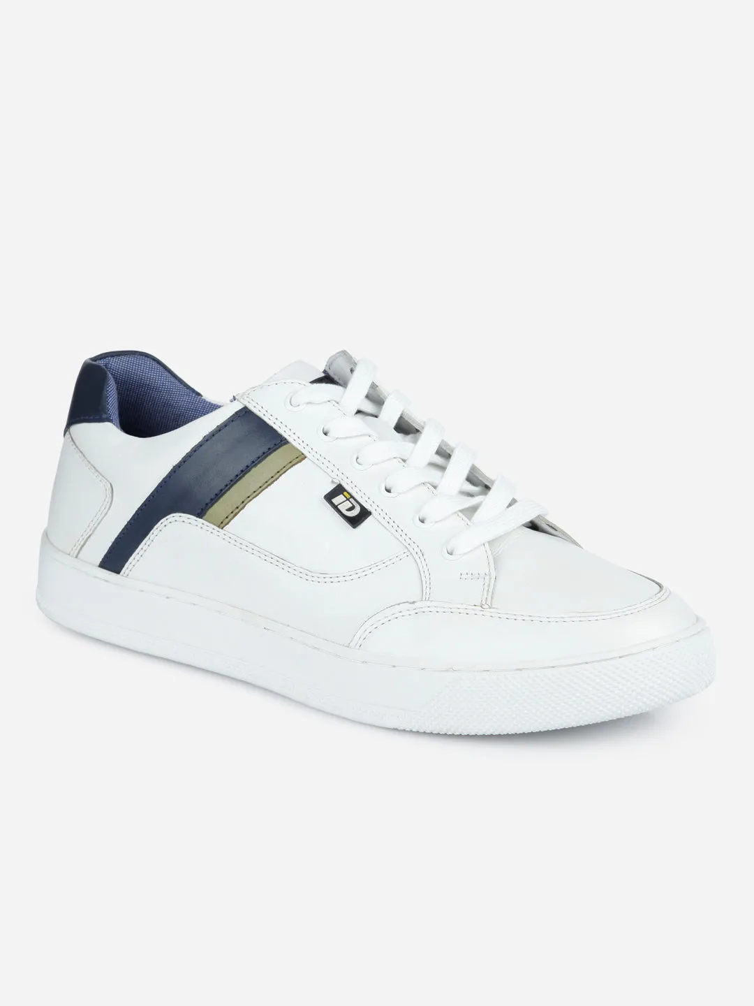 Men's White Lace Up Sneaker (ID3052)