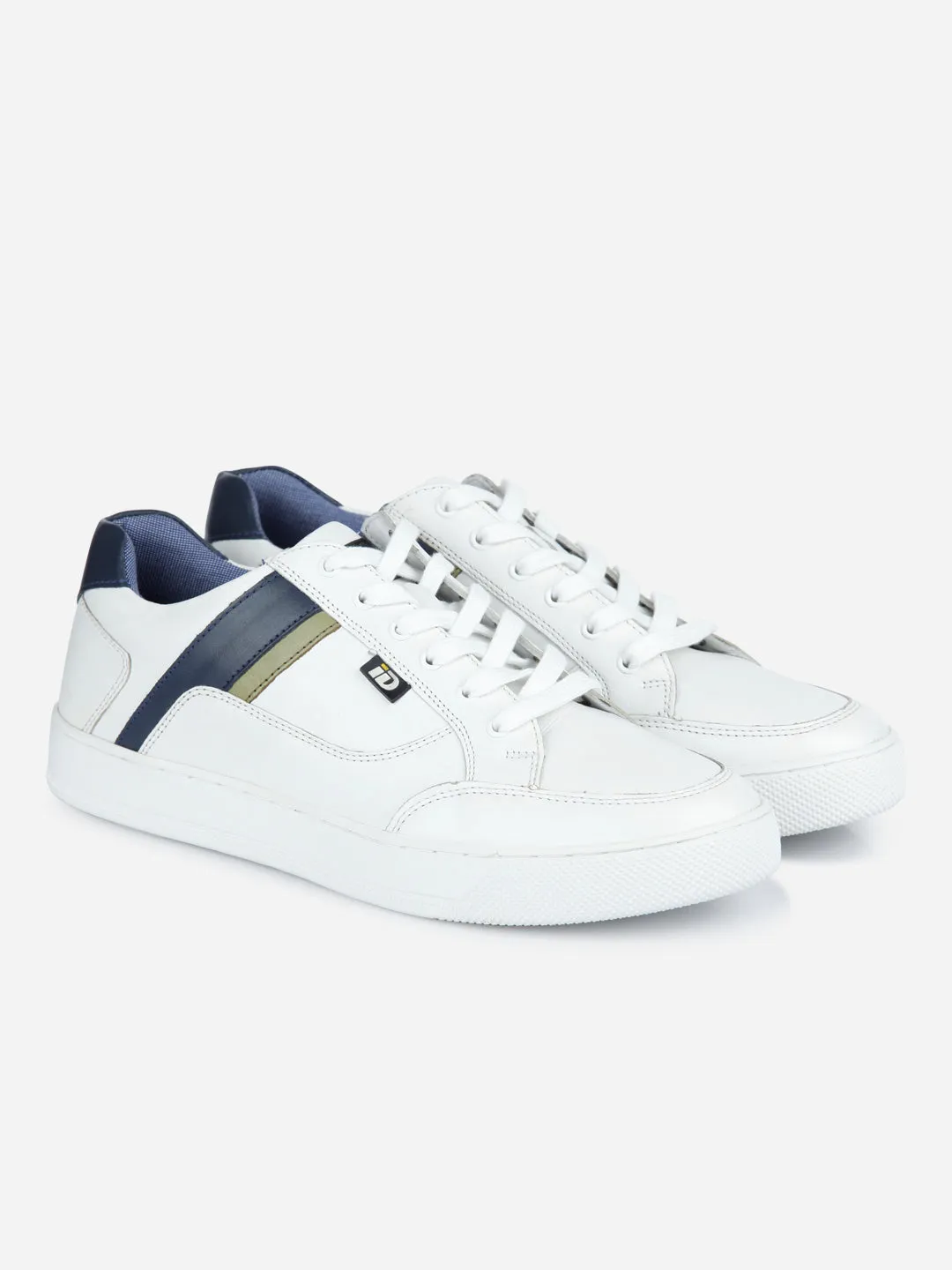 Men's White Lace Up Sneaker (ID3052)