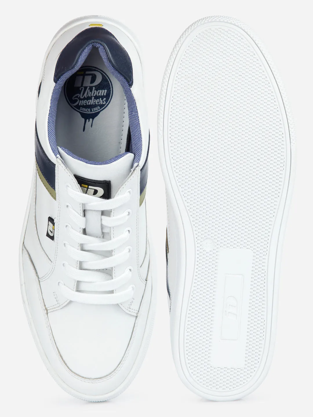 Men's White Lace Up Sneaker (ID3052)