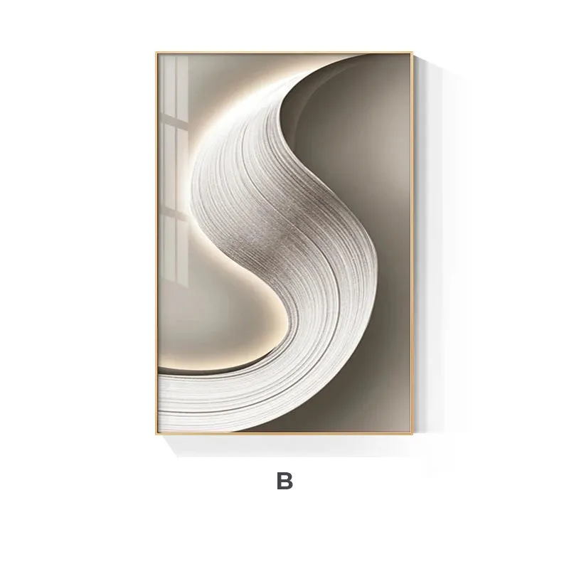 Modern Aesthetics Flowing Lines Abstract Wall Art 3d Effect Fine Art Canvas Prints Pictures For Modern Apartment Living Room Decor