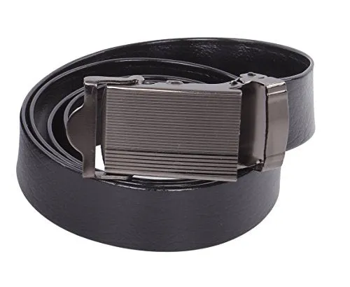 NO HOLES Men's Heavy Duty Durable Automatic Buckle PU Leather Belt - Imported