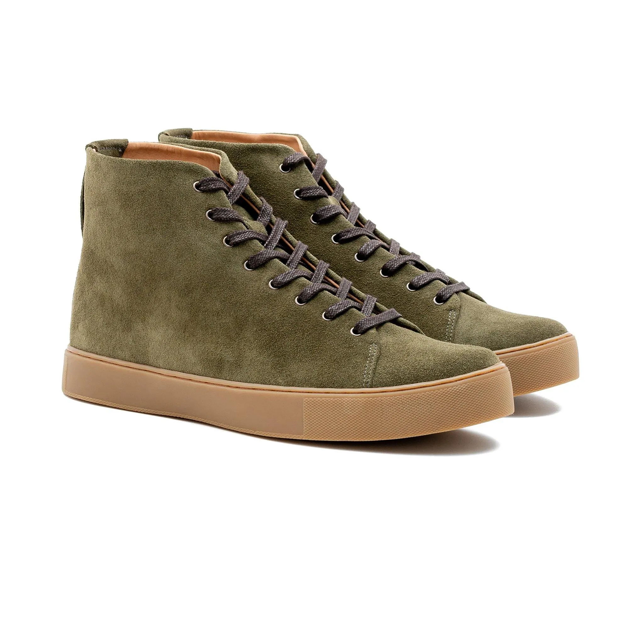 Overstone Hi Derby - Olive Calf Suede