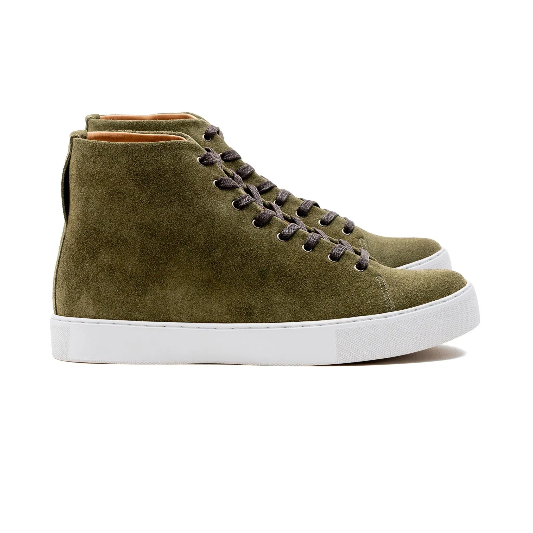 Overstone Hi Derby - Olive Calf Suede