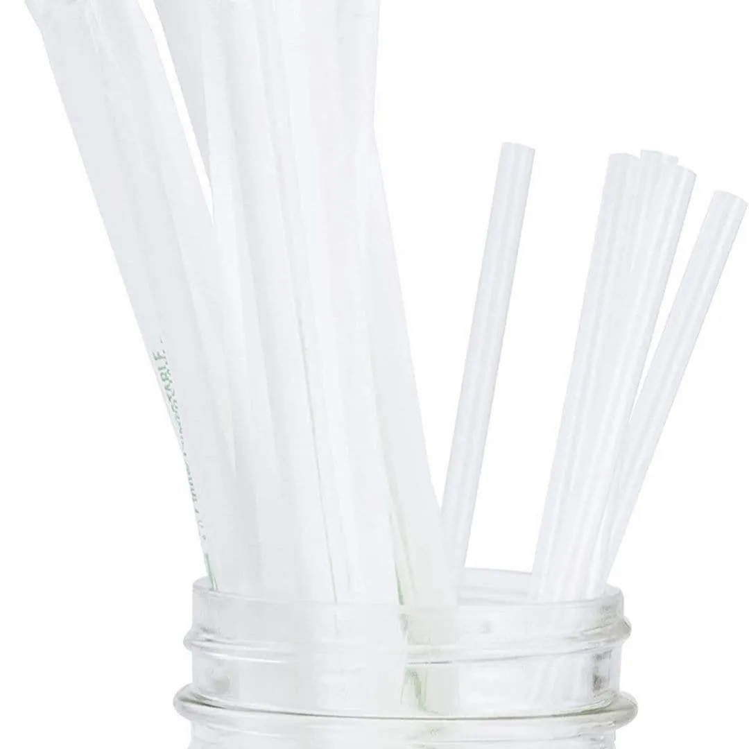 Paper Wrapped Clear 7.75'' 5.6mm, 0.43g Jumbo Straight Straw, 500pcs/bag, 24bags/ctn