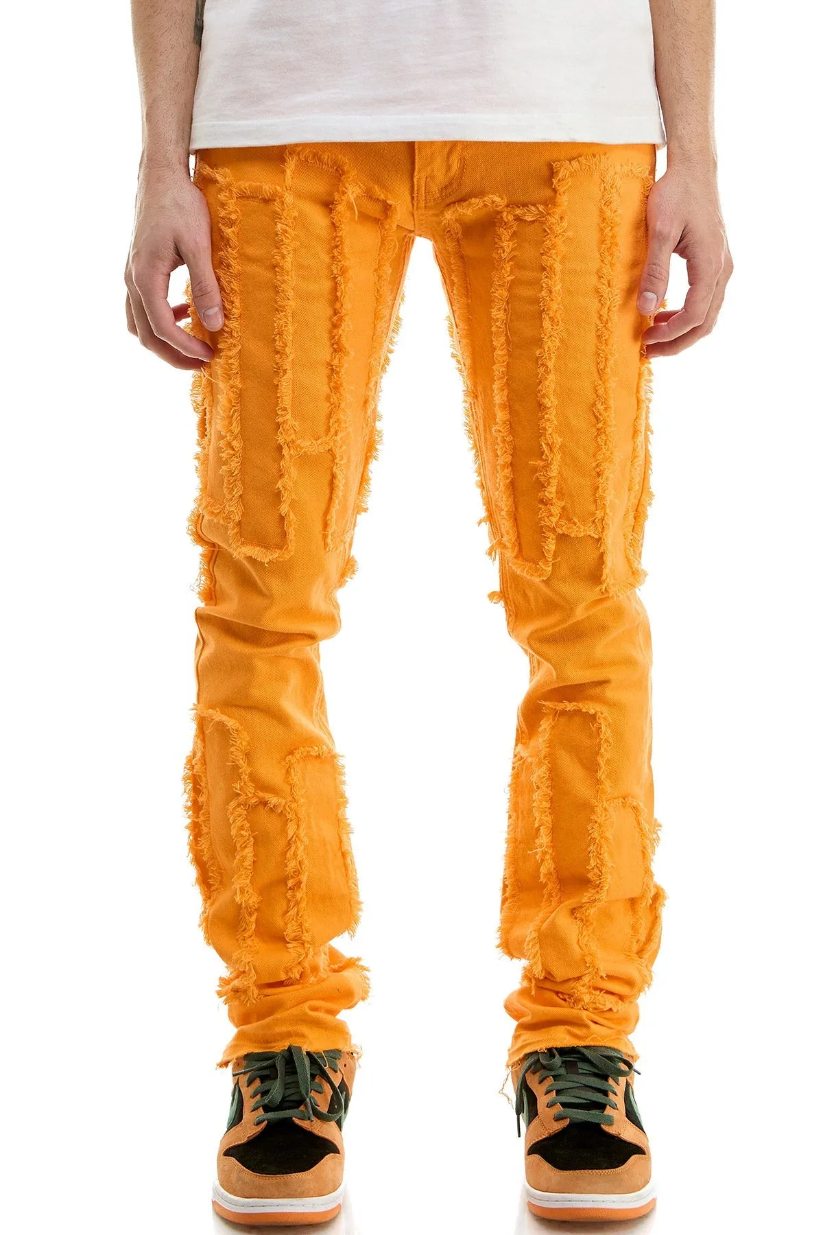 Pocket Skinny Stacked Pants in Yellow