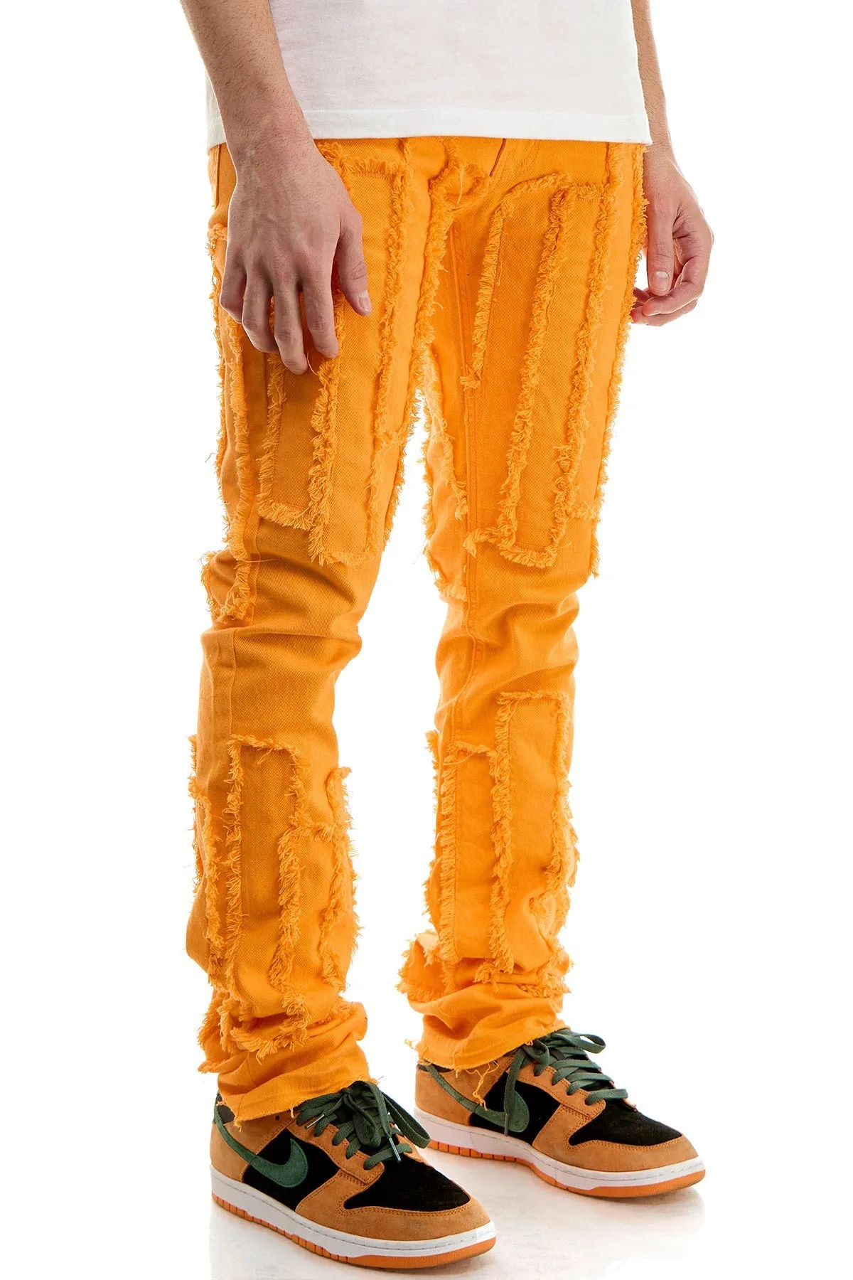 Pocket Skinny Stacked Pants in Yellow