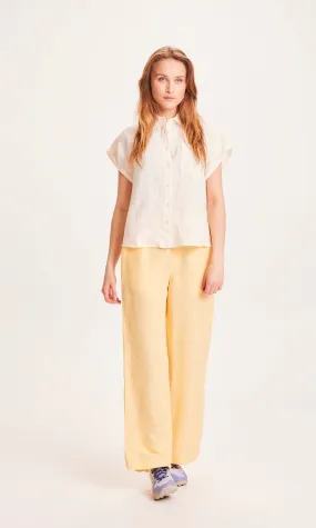 POSEY Linen Mix Elastic Waist Pants - Impala