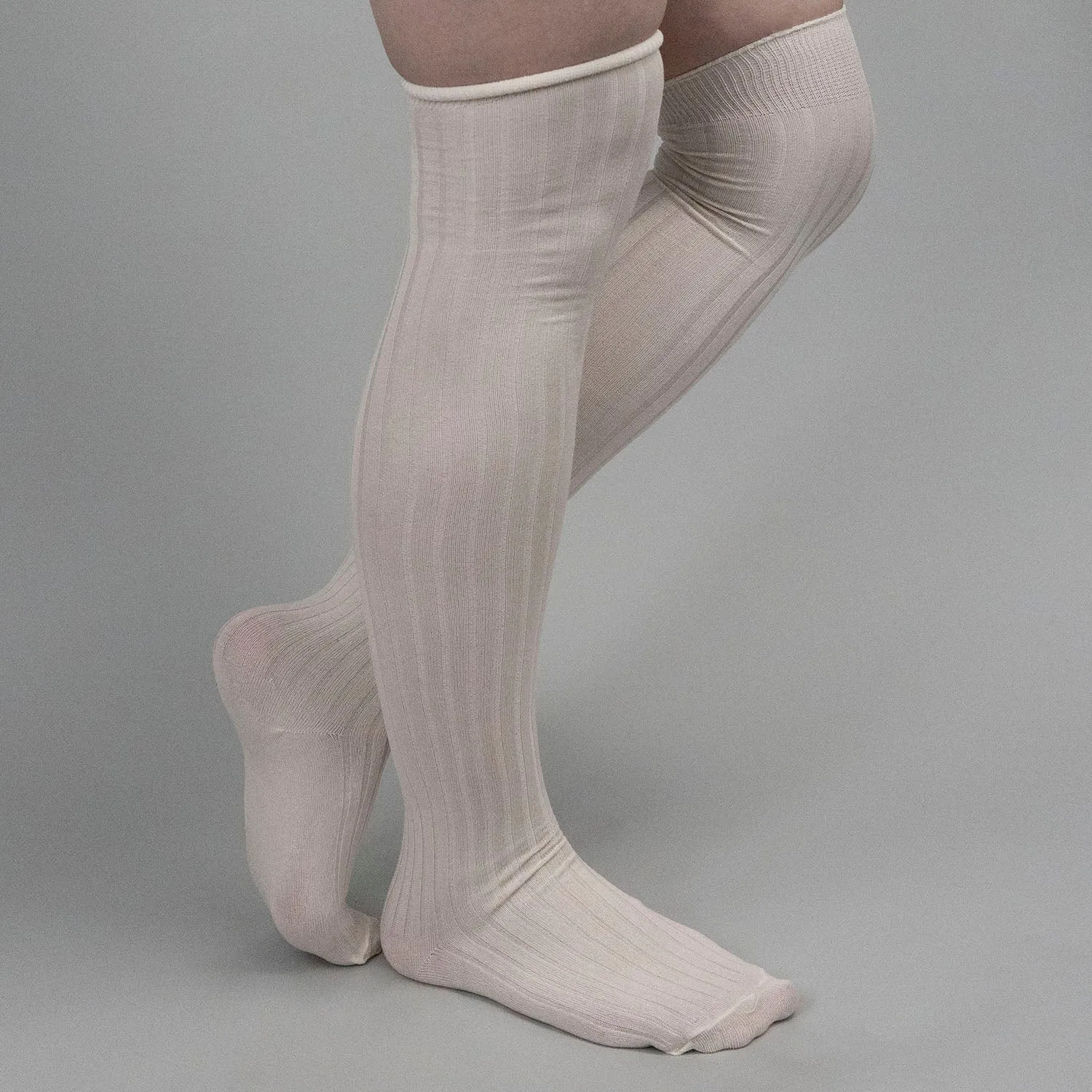 "Fine Ribbed" or "Derby Rib" Silk Stockings