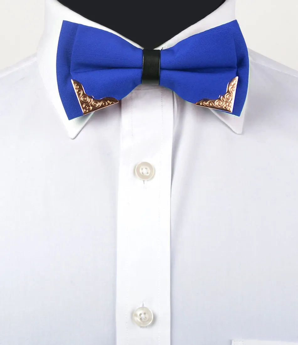 Royal Blue with Golden Edges Bow Tie