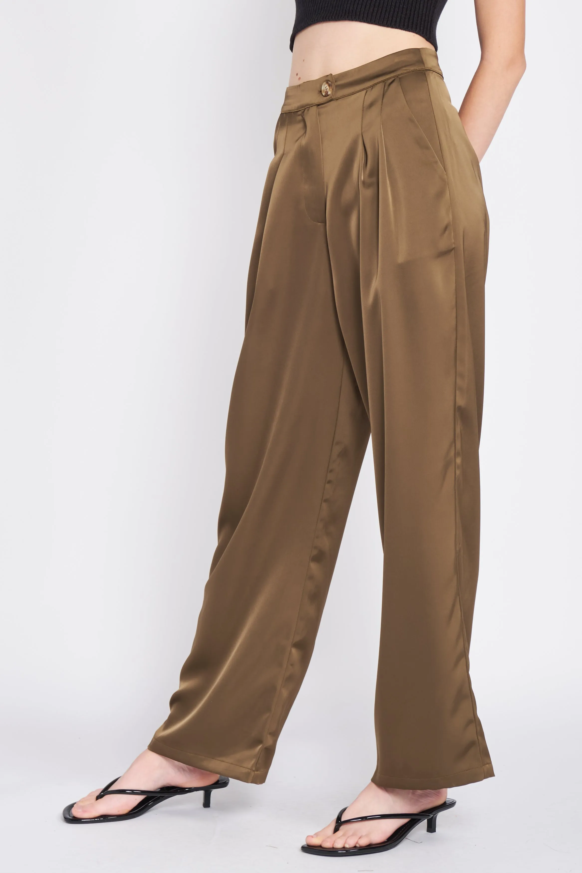 Satin Straight Leg Pant