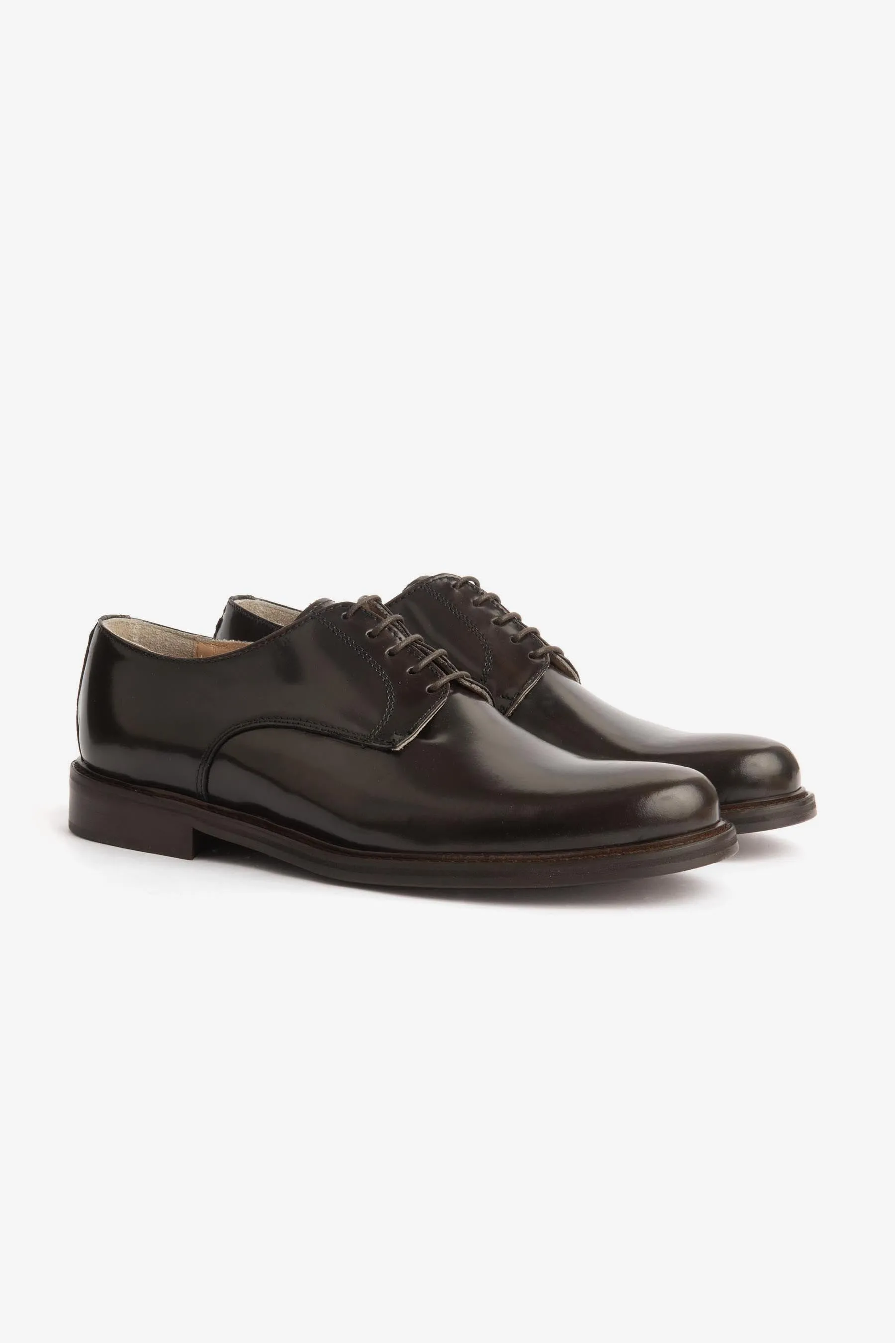 Scarpa classica derby suola in cuoio cacao