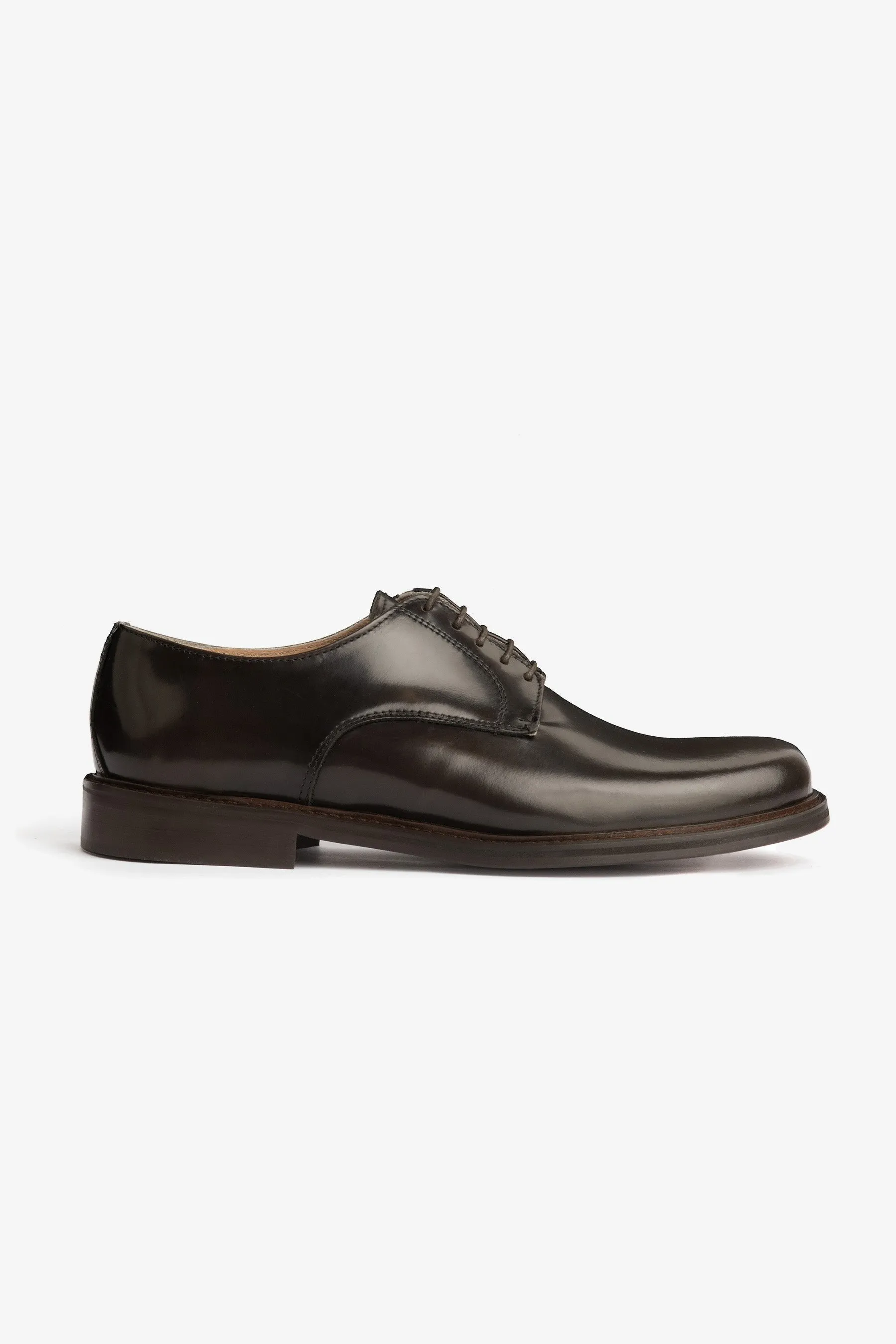 Scarpa classica derby suola in cuoio cacao