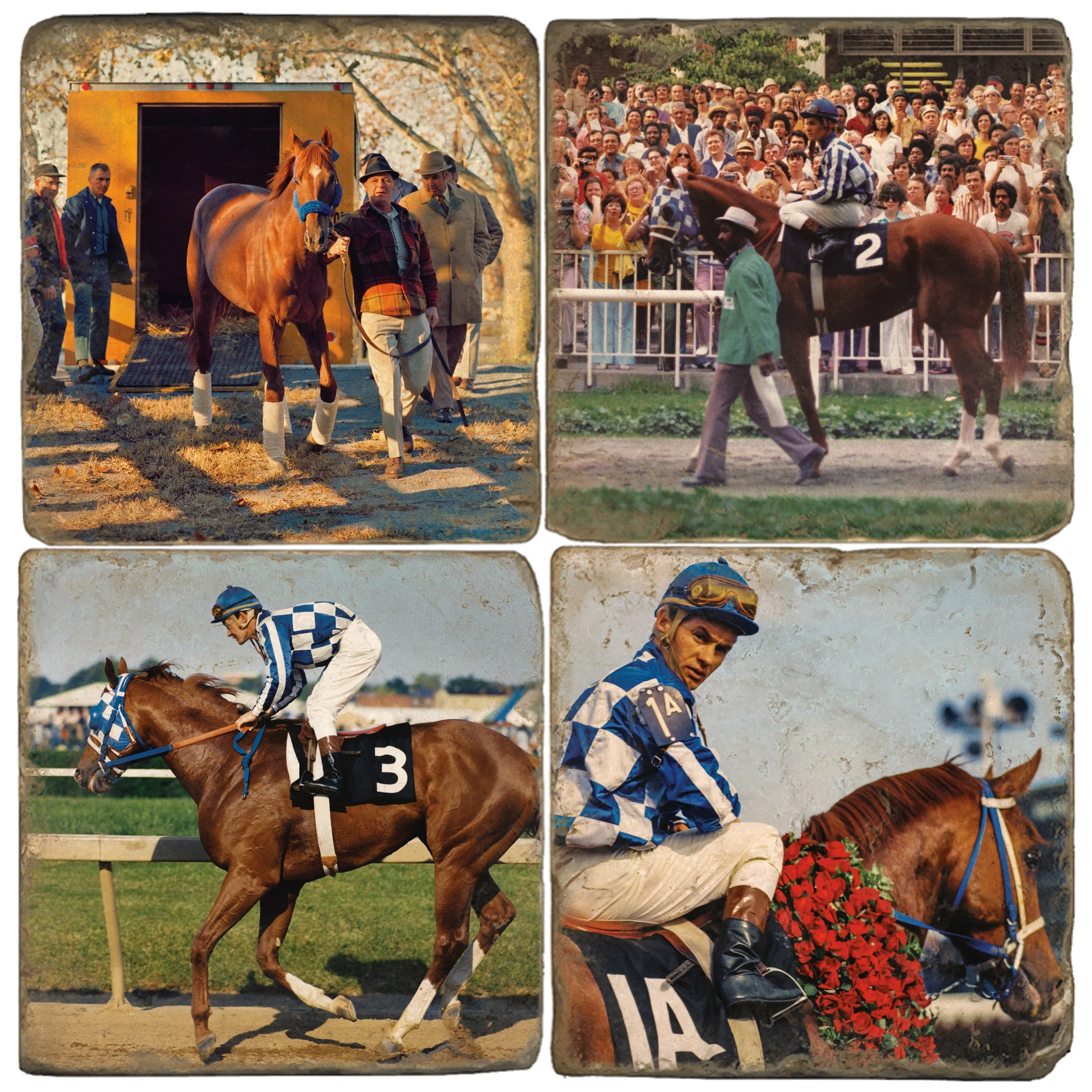 High-Quality Secretariat Triple Crown Commemorative Coaster Set