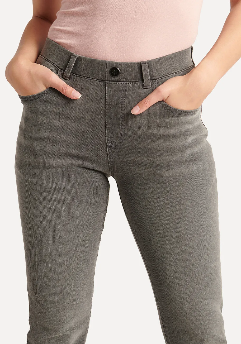 Straight-Leg | 4-Pocket Betabrand Yoga Denim (Rinsed Gray)